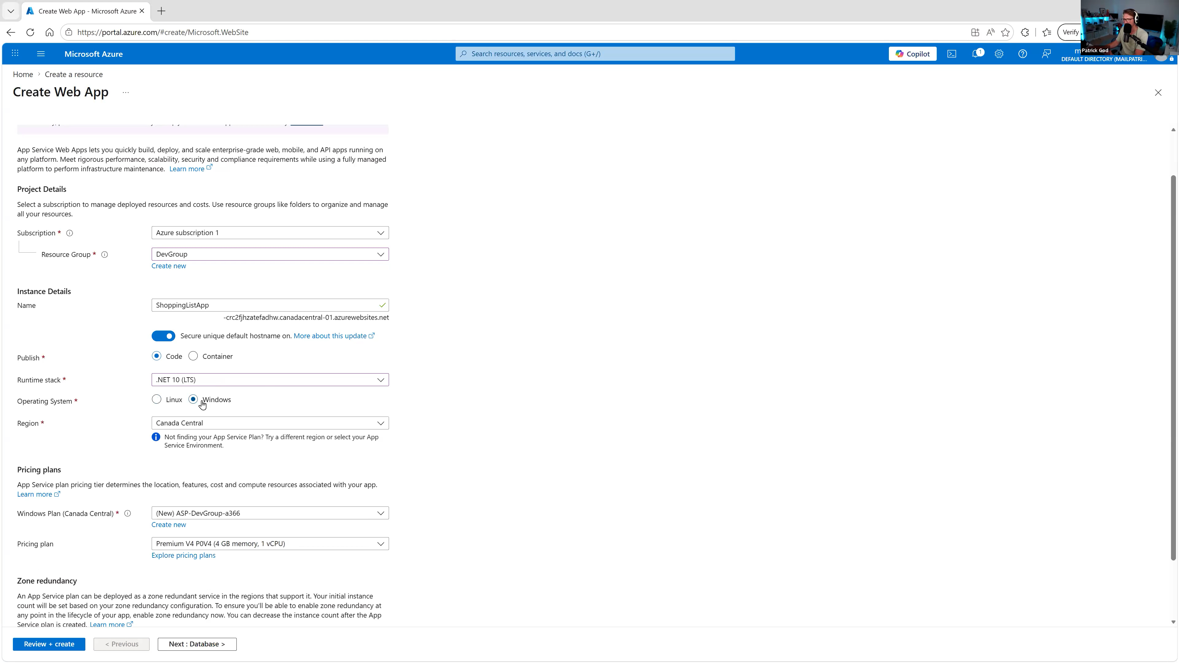 Azure Web App deployment running via a GitHub Actions pipeline